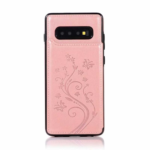 Samsung S10 Plus iskunkestävä kotelo, 3-taskuinen Flippr V2 Pink gold
