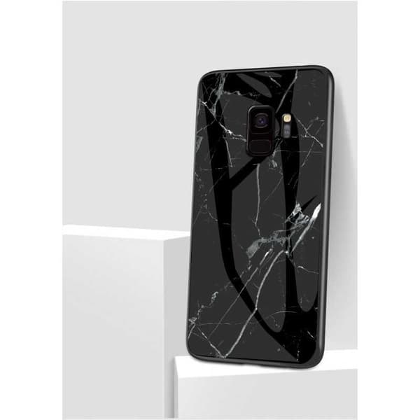 Samsung S9 Plus Marble Shell 9H Tempered Glass Back Glassback V2 White Vit