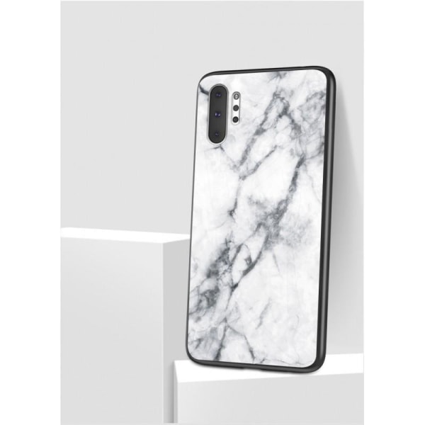 Samsung Note 10 Plus Marble Shell 9H hærdet glas bagside glas bagside V2 Green Emerald Green