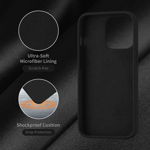 iPhone 13 Pro Max Erittäin ohut pehmeä kumipinnoitettu mattamusta kansi Black