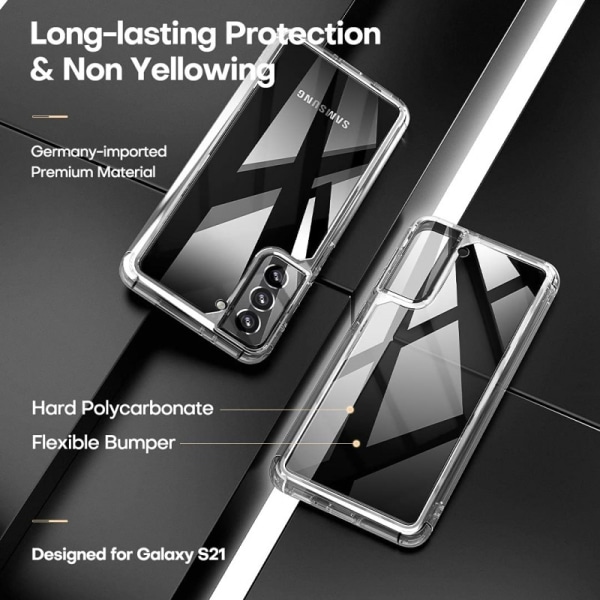 Komplet 3-i-1 beskyttelse til Samsung S21 Transparent