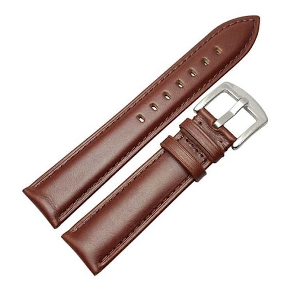 Urrem Brun PU-læder 18/20/22mm - Stålspænde Brown 20mm