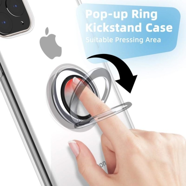 iPhone 12 Pro Max stødsikkert cover med ringholder frisk Transparent