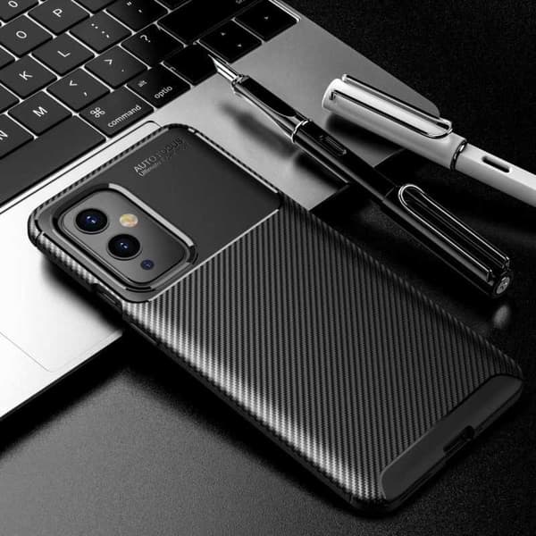OnePlus 9 Iskunkestävä ohut kansi FullCarbon V4 Black