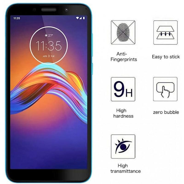 Motorola Moto E6 Play Hærdet glas 0,26 mm 2,5D 9H Fullframe Transparent