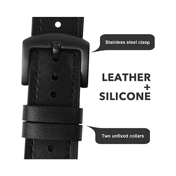 Univeral Premium Klockarmband PU-Läder - 22mm Svart