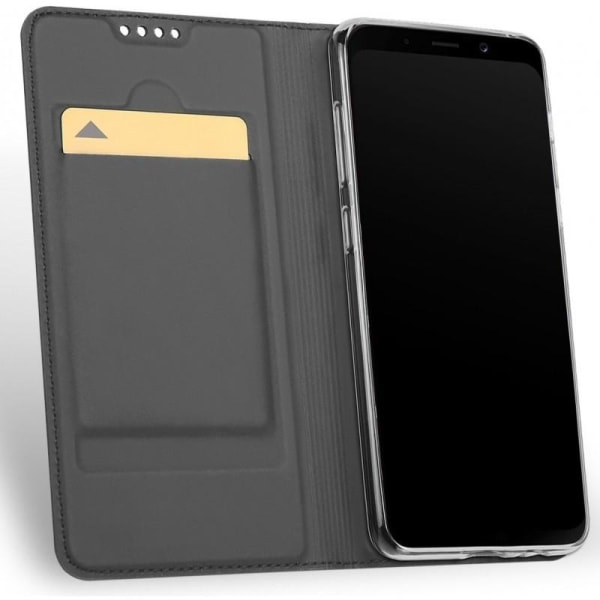 Samsung A7 2018 Eksklusiv Flip Case Smooth-kortspor Black