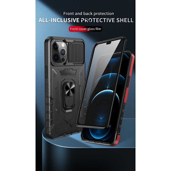 iPhone 12 Pro Max Heltäckande Premium 3D Skal ThreeSixty CamShield Svart