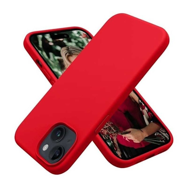 Kuminen iskunkestävä kotelo iPhone 15 Plus - PUNAINEN