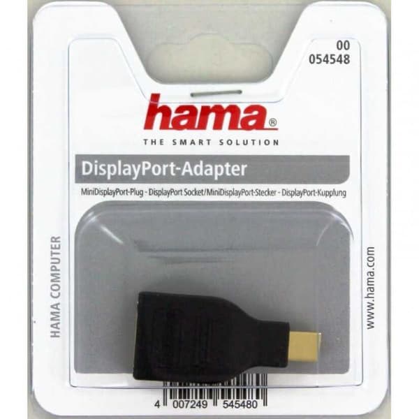 HAMA-sovitin DisplayPort Mini DisplayPortiin Black