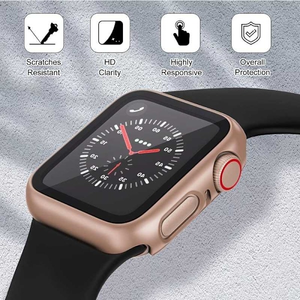 2in1 stødabsorberende skal 9H hærdet glas Apple Watch 41mm - Rose guld