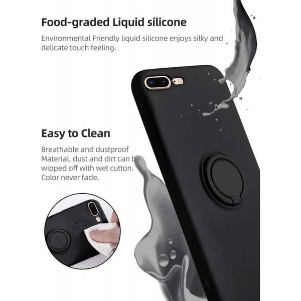 iPhone 7 Plus / 8 Plus Stöttåligt Skal med Ringhållare CamShield Grön