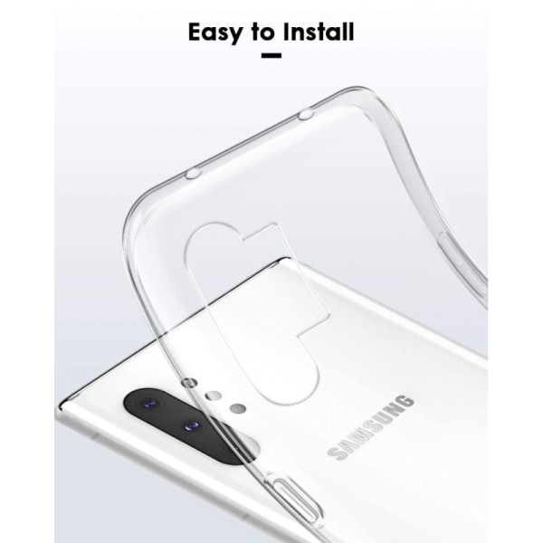 Yksinkertainen Samsung Note 10 Plus -iskuja vaimentava silikonikuori Transparent