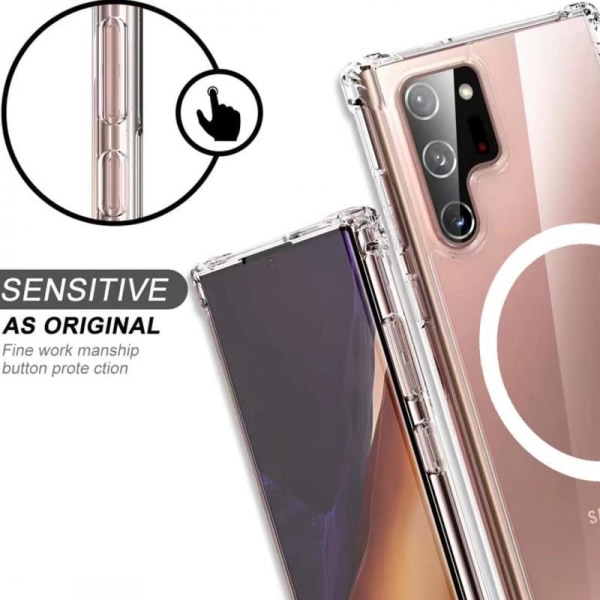 Samsung S21 Ultra Transparent stødabsorberende cover MagSafe-kom Transparent