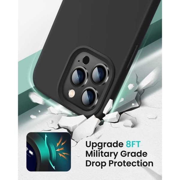 iPhone 14 Pro Max ultraohut pehmeä kuminen mattamusta kansi Black
