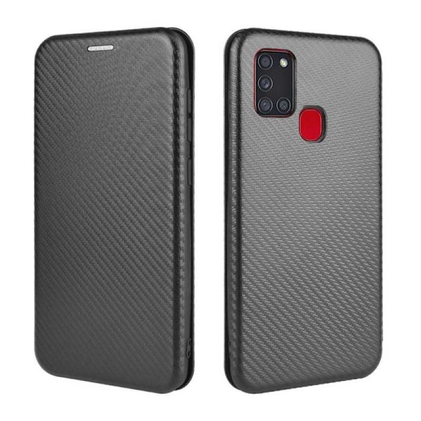 Samsung A21s Flip Case Cardrum CarbonDreams Black