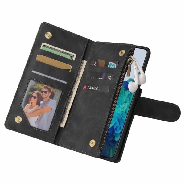 Samsung S21 Ultra Multifunctional Wallet Case Lynlås 8-rum Black
