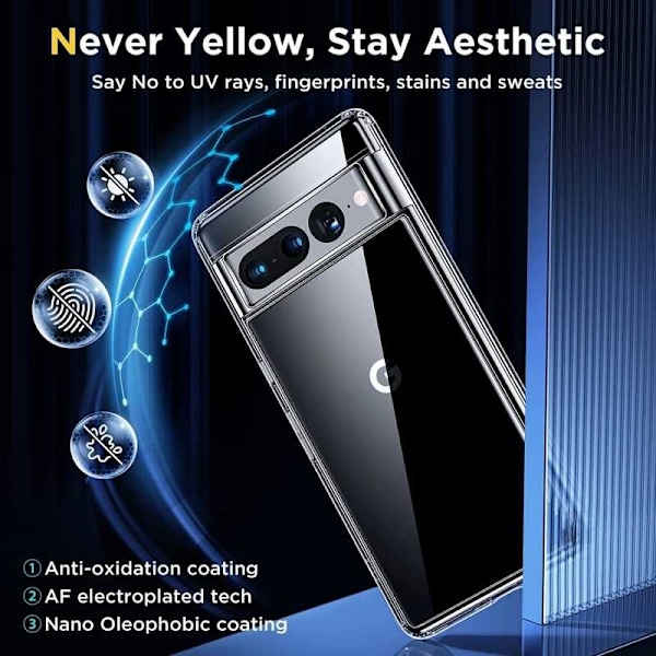 Google Pixel 7 Pro iskuja vaimentava silikonikotelo Simple Transparent