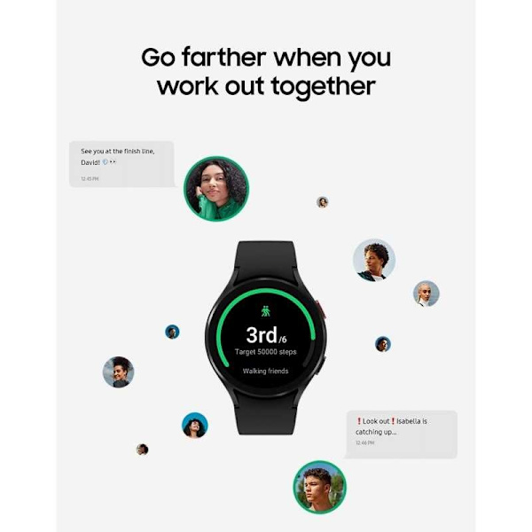 Samsung Galaxy Watch 4 Series Stilren Silikon Armband Walkr Svart