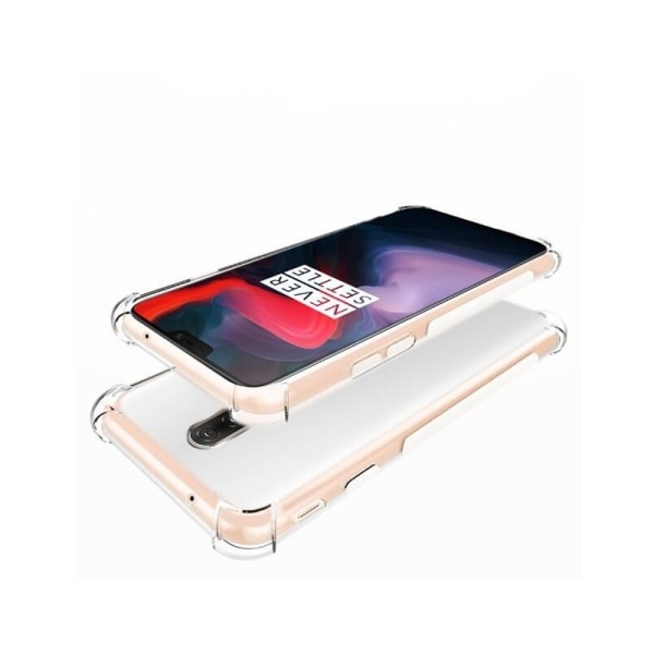 OnePlus 6T Stöttåligt Skal med Förstärkta Hörn Transparent