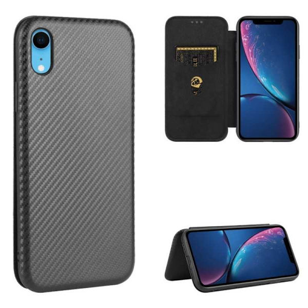 iPhone XR Flip Case -korttipaikka CarbonDreams Black