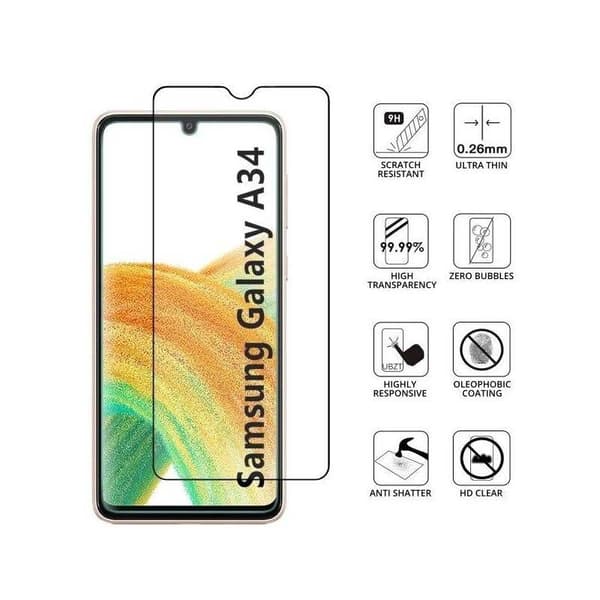 Samsung A34 5G Härdat Glas 0.26mm 9H Fullframe Transparent