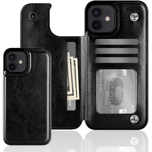 iPhone 12 Mini Shockproof Cover Kortholder 3-SLOT Flippr Rosenguld