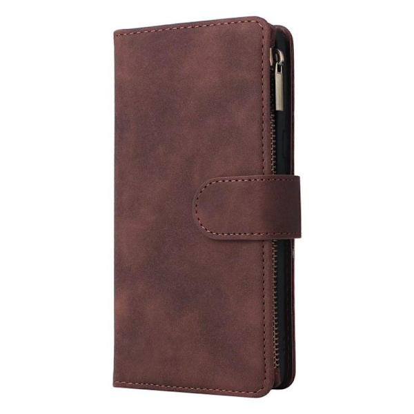 Google Pixel 6A multifunktionelt pung etui Lynlås 8-lomme Black