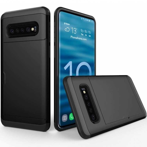 Samsung S10 Plus stødsikkert dækselkortrum StreetWise Svart