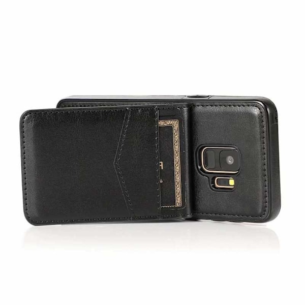 Samsung S9 Mobile Cover Cover -korttipidike 4-FACK Retro V3 Black