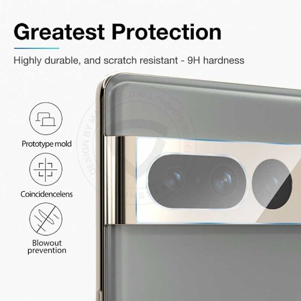 2-PACK Google Pixel 8 Protection Linssinsuojaus Kameran suojaus Transparent