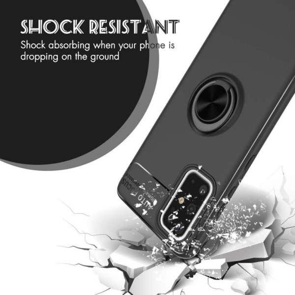 Samsung Note 20 Ultra Iskunkestävä Suojakuori sormustelineellä V Black
