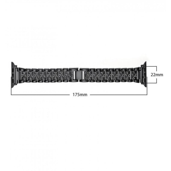 Apple Watch 40mm / 38mm Exklusiv Metallarmband med Strass Ray Svart