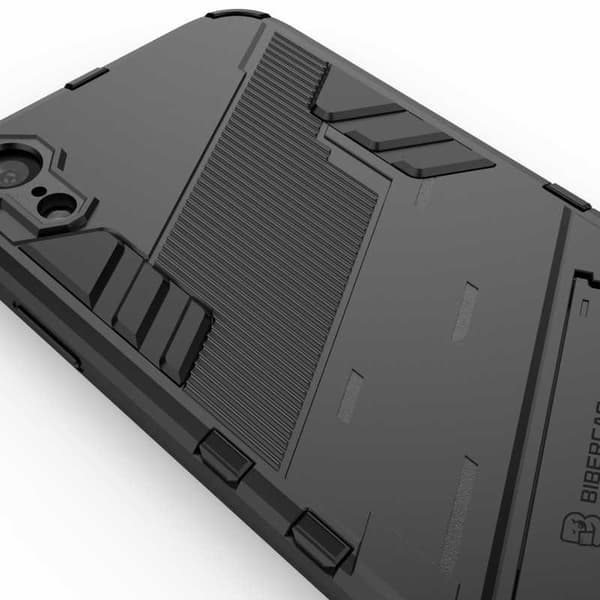 iPhone XR iskunkestävä kotelo jalustalla ThinArmor V2 Orange