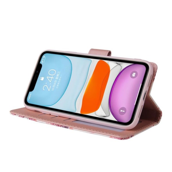 iPhone 11 Pro Max Trendikäs lompakkokotelo Sparkle 4-FACK Pink