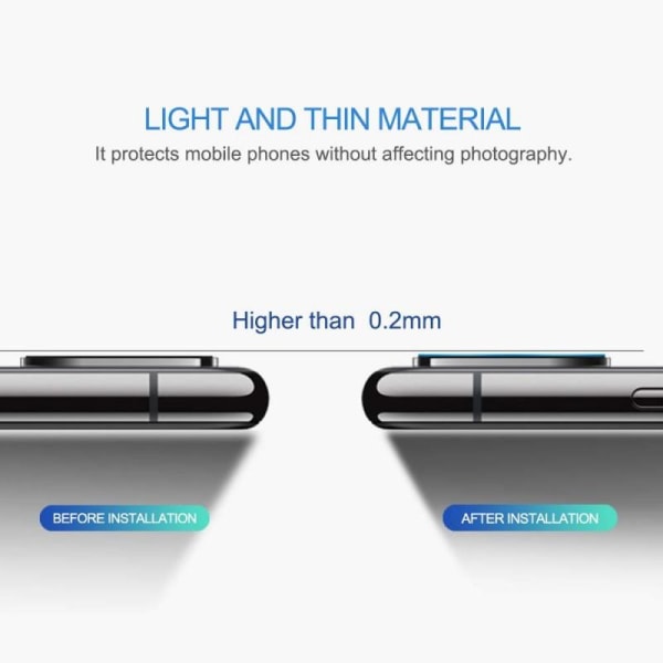 2-PACK Samsung Galaxy S20 Kamera Skydd Linsskydd Transparent