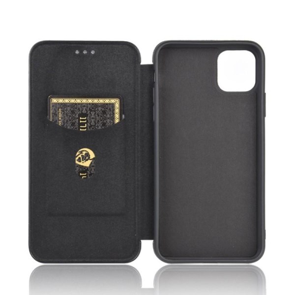 iPhone 11 Flip-etui Kortspor CarbonDreams Black