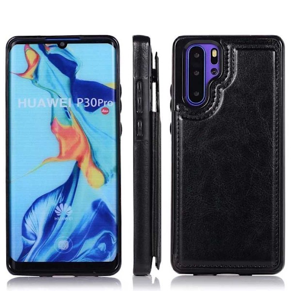 Huawei P30 Pro iskunkestävä kotelo, 3-taskuinen Flippr Black