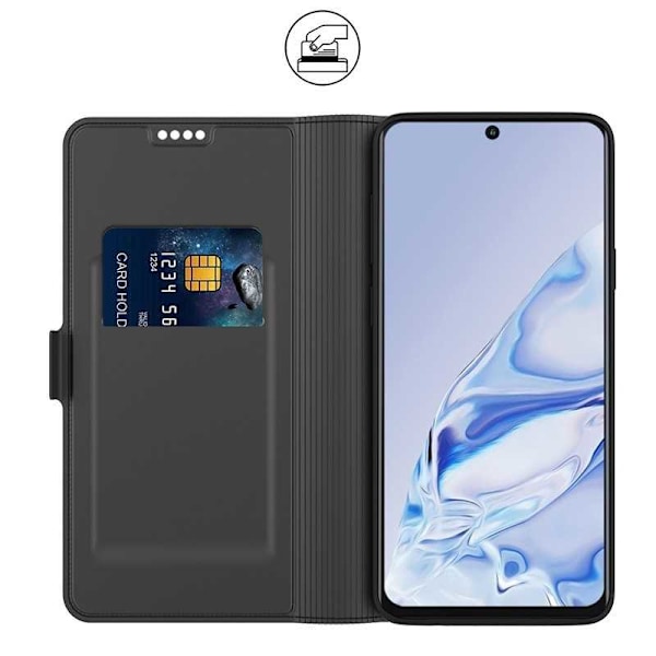 iPhone X / XS Flip Case Skin Pro V2 med kortrum Black