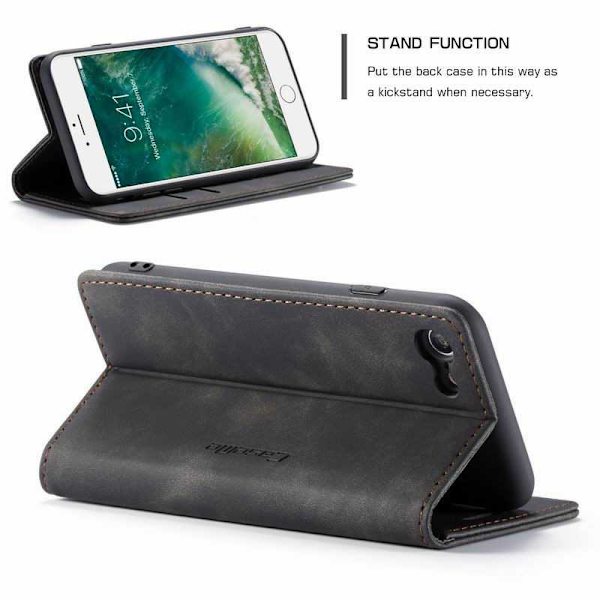 iPhone 7 Elegant Flip Case CaseMe 3-FACK Black