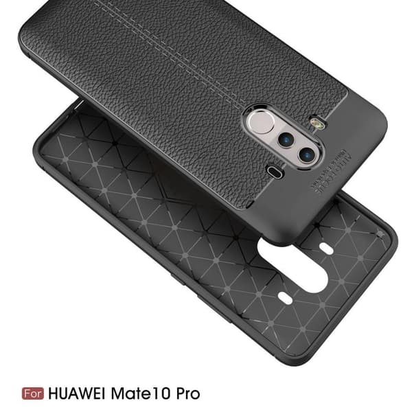 Mate 10 Pro Stöttåligt & Stötdämpande Skal LeatherBack Brun