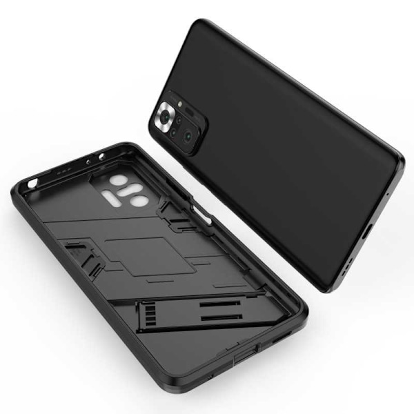 Xiaomi Redmi Note 10 Pro 4G iskunkestävä kotelo jalustalla ThinArmor V2 Mörkgrön