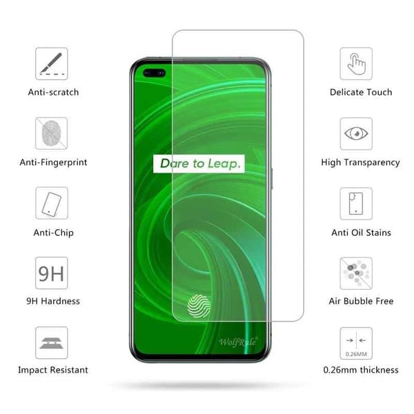 2-PACK Realme X50 Pro Härdat glas 0.26mm 2.5D 9H Transparent