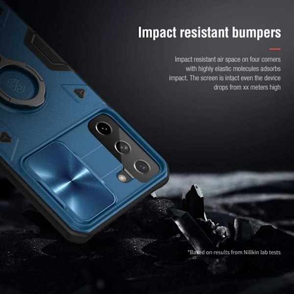 Samsung S21 Plus stødsikkert cover med ringholder Nillkin Sort Black