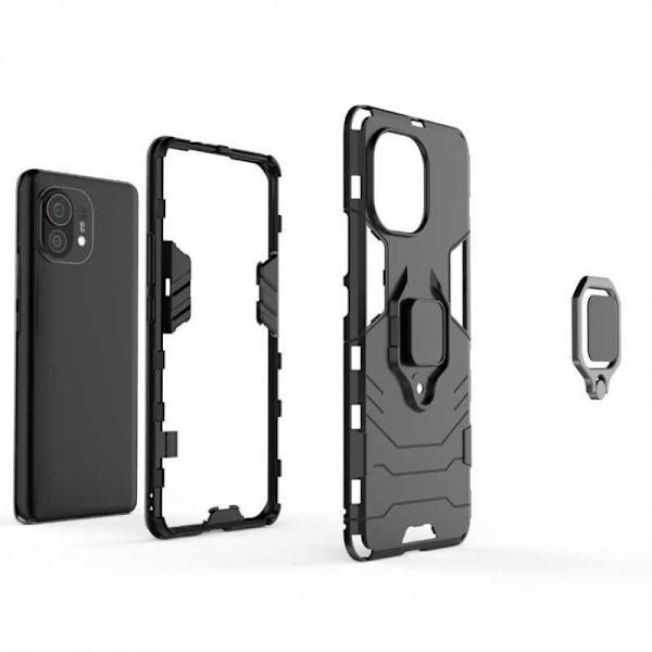 Xiaomi Mi 11 iskunkestävä kotelo ThinArmor sormustelineellä Black