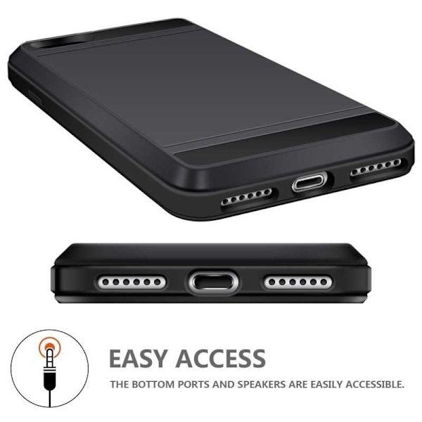 iPhone SE (2020 & 2022) Iskunkestävä kotelo korttipaikalla Black