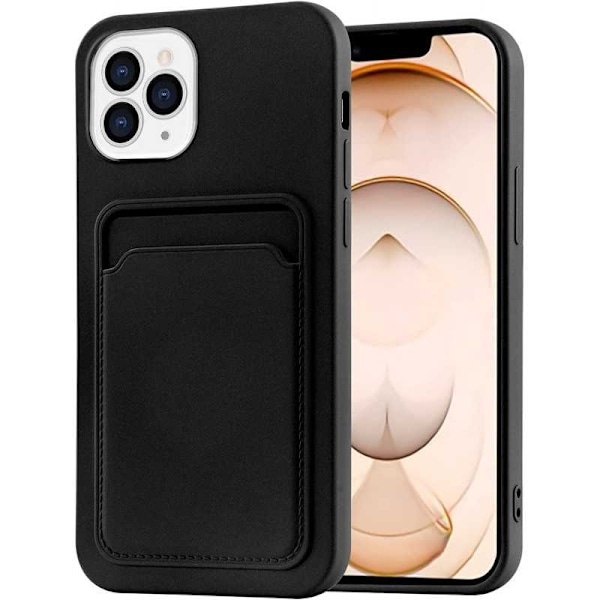 iPhone 11 Pro gummieret stødsikker etui med væske til kortrum Marinblå
