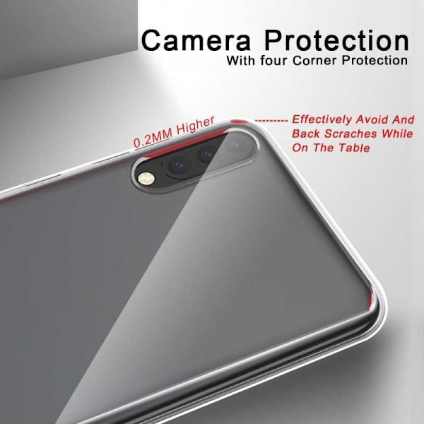 Samsung A70 stødabsorberende glasbagside Transparent