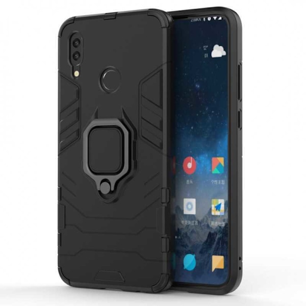 Huawei P Smart 2019 iskunkestävä suojus rengaspidikkeellä ThinArmor Black
