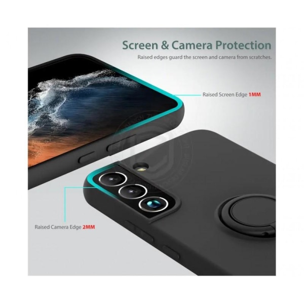 Samsung S23 stødsikkert cover med ringholder CamShield Mörkgrön